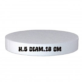 Base in Polistirolo Rotonda Ø 18 cm, H 5 cm – Supporto per Torte a Piani e Cake Design