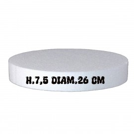 Base in Polistirolo Rotonda Ø 26 cm, H  7,5 cm – Supporto per Torte a Piani e Cake Design