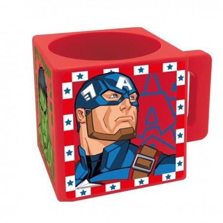 Tazza Quadrata Avengers in Plastica 290 ml – Resistente, Leggera e Adatta al Microonde