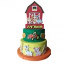 Torta Scenografica Fattoria Personalizzata  in Polistirolo– Nome ed Età del Festeggiato
