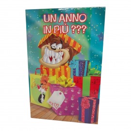 Biglietto di Auguri Pop-Up 3D con Taz dei Looney Tunes – Cartolina di Compleanno Divertente e Sorprendente"