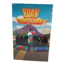 "​Biglietto di Auguri Pop-Up 3D Looney Tunes con Gatto Silvestro – Cartolina di Compleanno Divertente con Effetto Sorpresa"