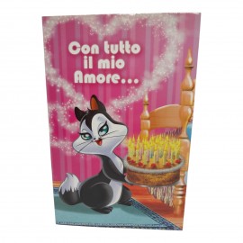 "Biglietto di Auguri Pop-Up 3D Looney Tunes – Simpatica Gattina con Torta di Compleanno"