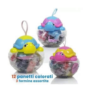 "Set Plastilina Tartaruga 11 cm - 12 Panetti da 120g con 3 Formine - Idea Regalo per Bambini e Attività Scolastiche"