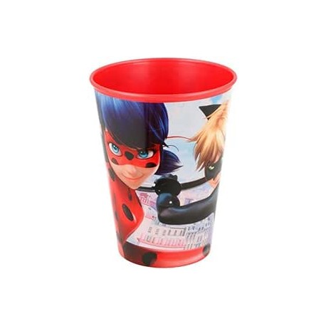 Bicchiere in Plastica Miraculous Ladybug 260ml – Perfetto per Scuola e Tempo Libero​