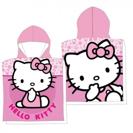 Poncho Mare Piscina Bambina Hello Kitty – Microfibra 50x100 cm con Cappuccio – Idea Regalo Estiva