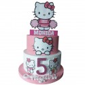 Torta Scenografica Personalizzata Hello Kitty in Polistirolo - Decorazione Centro Tavola 3D per Compleanno con Nome e Età