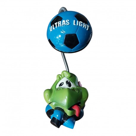 Lampada da Tavolo LED Ultras Light Inter – Base Serpente 3D, Braccio Flessibile con Pallone Nera Azzurra