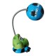 Lampada da Tavolo LED Ultras Light Inter – Base Serpente 3D, Braccio Flessibile con Pallone Nera Azzurra