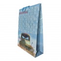 Shopper Regalo "Over the Hill" in Carta con Chiudipacco – Busta Vintage con Auto d’Epoca – Manici in Cordino 25x35x10 cm