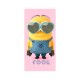 Telo Mare Minions Rosa 70x140 cm – 100% Cotone – Asciugamano Bambina Spiaggia Piscina