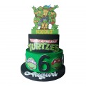 Torta Scenografica in Polistirolo Tartarughe Ninja Personalizzata - Nome, Età e Decorazioni 3D per Compleanni