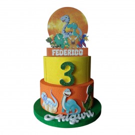 Torta Scenografica in Polistirolo Dinosauri Personalizzata con Nome e Numero - Decorazioni per Compleanni e Feste
