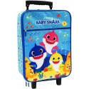 Trolley Morbido Baby Shark per Bambini - Valigia da Viaggio 20 Litri con Manico Telescopico e Tasca Frontale
