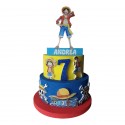 Torta Compleanno Scenografica One Piece Disney - Personalizzabile con Nome e Numero