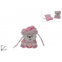 Ricordo Nascita Bimba Orsetto Rosa con Cuore – Bomboniera Battesimo o Baby Shower