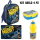 Set Scuola Asilo Batman 4 Pezzi – Zaino, Portamerenda, Borraccia e Tovaglietta Pranzo