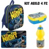Set Scuola Asilo Batman 4 Pezzi – Zaino, Portamerenda, Borraccia e Tovaglietta Pranzo