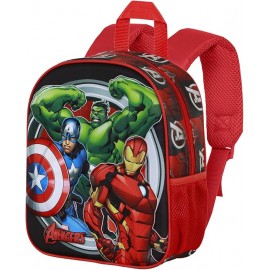 Zainetto Scuola Asilo Materna Avengers Marvel con Rilievo 3D - Compatto e Pratico con Tasche Laterali