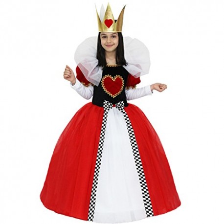 VESTITO COSTUME Maschera di CARNEVALE - Ragazza REGINA DI CUORI