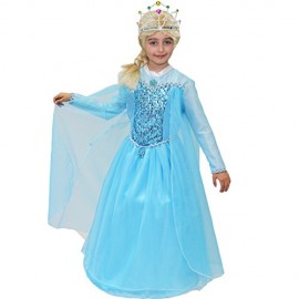 VESTITO COSTUME Maschera di CARNEVALE - Principessa ELSA - Frozen