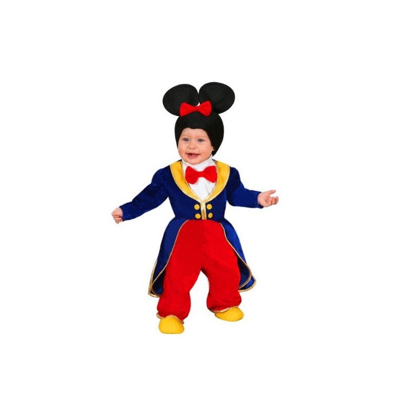 Costume Topolino Neonato 6/12 Mesi Minnie Mickey Mouse Disney Accessori  Travestimento Carnevale Tuta Orecchie
