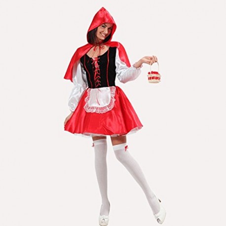 VESTITO COSTUME Maschera di CARNEVALE per Adulti CAPPUCCETTO ROSSO