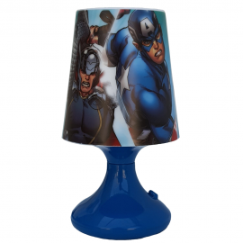  Lampada da Comodino Avengers Marvel Capitan America Iron Man Hulk Thor a Batterie in Confezione Regalo