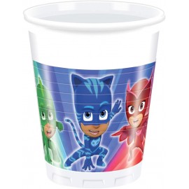 confezione bicchieri pj masks super pigiamini 200 ml 8 pezzi