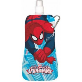 Borraccia pieghevole in plastica Marvel con moschetto in alluminio SPIDERMAN UOMO RAGNO 48 cl