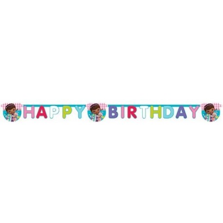 Striscione compleanno, scritta in inglese, Happy Birthday, Doc McStuffins 8 x 246 x 190 mm
