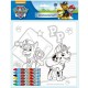 Tela da Colorare 20 x 20 cm + 6 pastelli Paw Patrol, Argento, Bianco, 3 x 13 x 2 cm