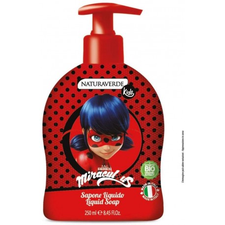 Disney Ladybug Miraculous - Sapone Liquido 250 ml - Delicato e Profumato - Igiene e Divertimento nel Bagno dei Piccoli Fan