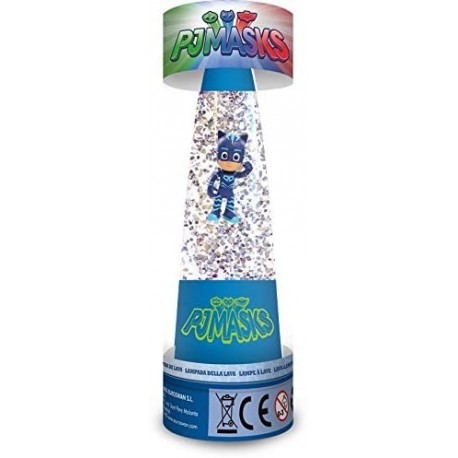 PJ-MASKS- lampada lava con brillantini Bambino Glitter A Led y cm 15