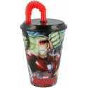 Bicchiere con Cannuccia Avengers Marvel 430ml - Perfetto per Scuola e Tempo Libero dei Bambini