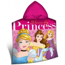 PONCHO MARE PRINCIPESSE DISNEY CENERENTOLA ARIEL ASCIUGAMANO ACCAPPATOIO MICROCOTONE CM110X55 100%PL