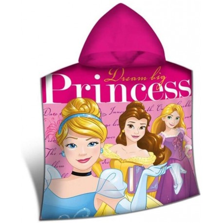 Poncho Mare Principesse Disney Cenerentola Ariel, Microspugna - 110x55 cm"
