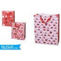 BUSTA SHOPPER  REGALO GLITTER LOVE 18x10x23CM