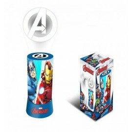 Lampada cilindrica da Tavolo Marvel Avengers con proiettore led 20cm Luce Notturna Idea Regalo Bambino