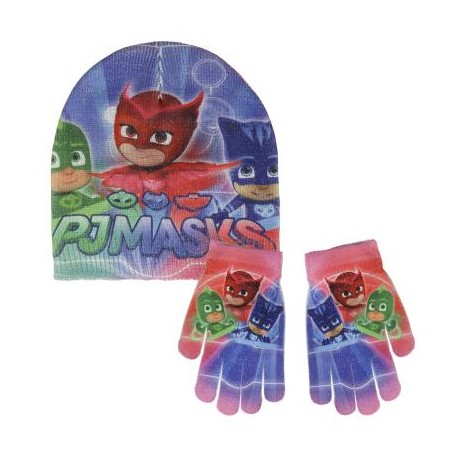 Set inverno PJ Masks, Guanti e Cappello Bambini Unisex, Blu