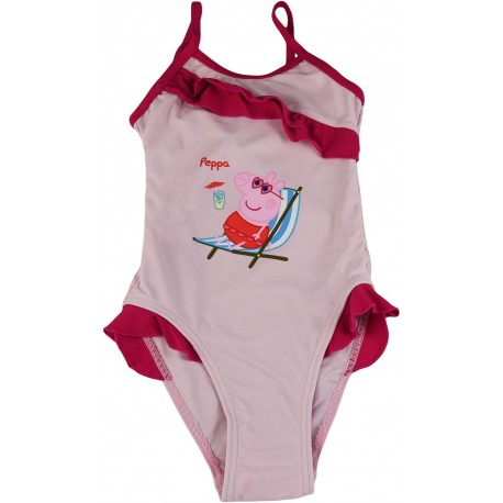 COSTUME MARE PISCINA PEPPA PIG ROSA DISNEY INTERO BAMBINA 2/6 ANNI