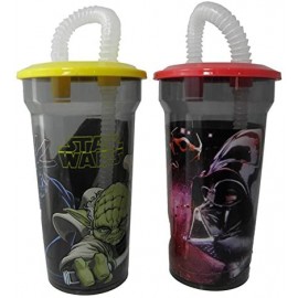 Bicchiere con cannuccia Star Wars Disney 430ml Bicchieri Scuola e Tempo Libero Bambino