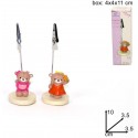 SEGNAPOSTO CLIP RESINA 3X10 ORSETTO ROSA CLIP CON SCATOLA - BOMBONIERE  NASCITA COMPLEANNO