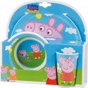 SET PAPPA PEPPA PIG PIATTO PIANO PIATTO FONDO E BICCHIERE BAMBINA IN CONFEZIONE