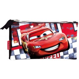 TOMBOLINO ASTUCCIO BUSTINA PORTACOLORI 3 SCOMPARTI SCUOLA CARS  DISNEY CM. 22x12x10