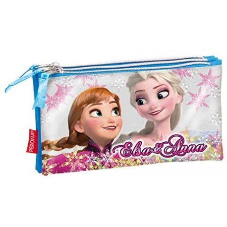 ASTUCCIO TOMBOLINO BUSTINA PORTACOLORI 3 SCOMPARTI SCUOLA FROZEN DISNEY CM. 22x12x10