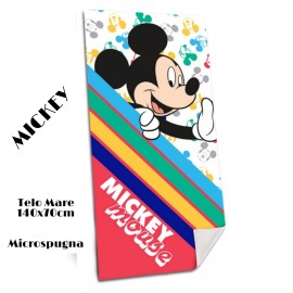 TELO MARE MICKEY ASCIUGAMANO DISNEY TOPOLINO IN MICROSPUGNA CM. 140X70