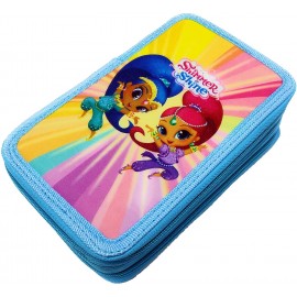 ASTUCCIO SCUOLA SHIMMER SHINE DISNEY 3 ZIP/CERNIERE PORTA COLORI BAMBINA