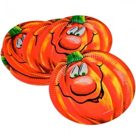 Piatti piani festa zucca halloween 18cm dolce conf.6 Pz