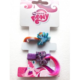  "Elastici per Capelli My Little Pony con Charm Disney - Set da 2, Dimensioni 16x8x1 cm, Accessori Carini per Bambina"